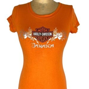 Harley Davidson Ocho Rios Jamaica Metallic Detail Graphic T-Shirt